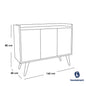 European Union Wood Buffet Beige and Black - 160 x 80 x 40 cm