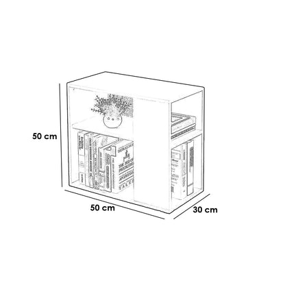 European Union Wood Side Table White - 50 x 50 x 30 cm