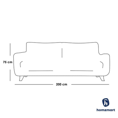 Natural Wood and Velvet Fabric 2 Seaters Sofa -  Grey