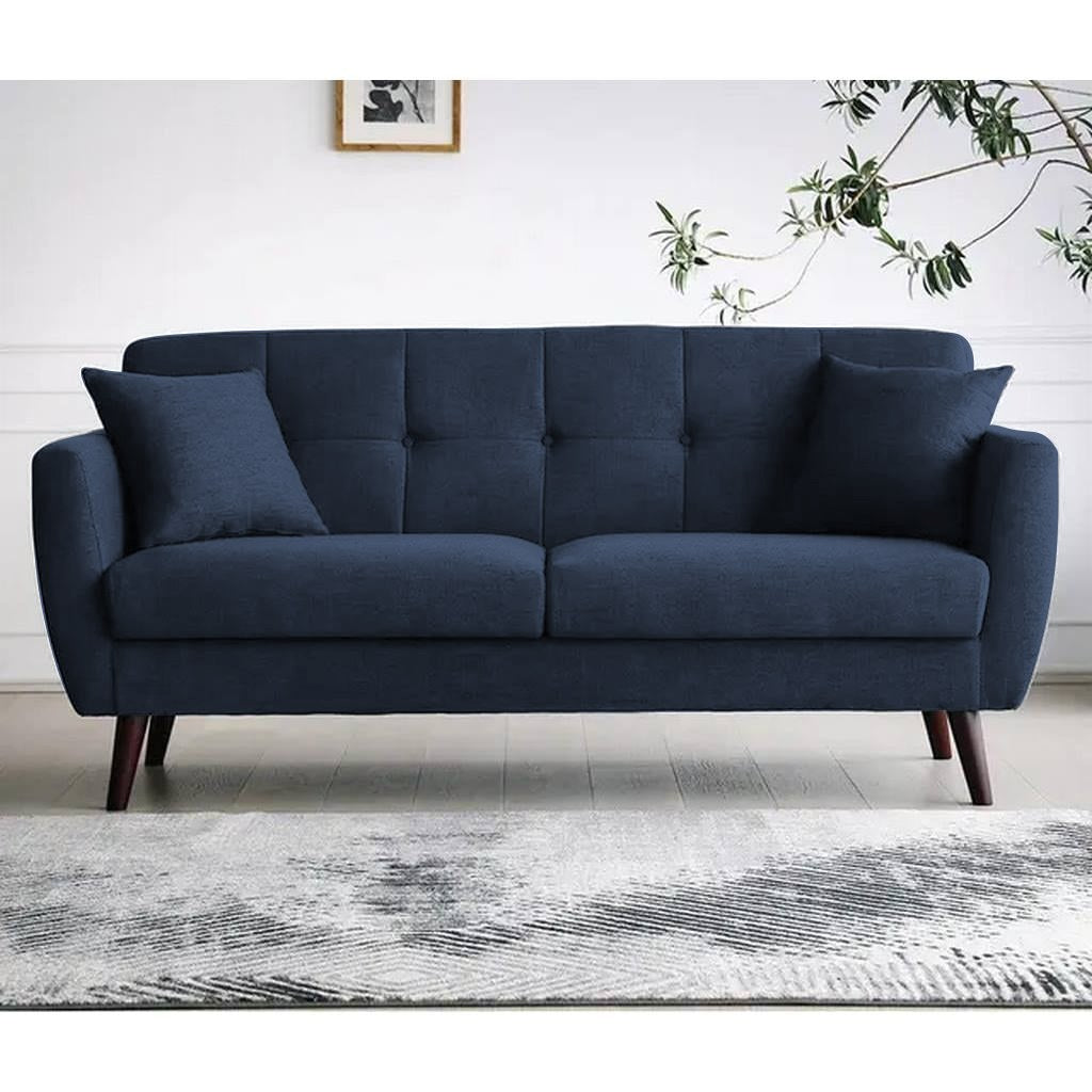 Beech Wood and Linen Fabric 2 SeaterSofa - Blue