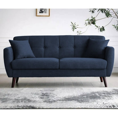 Beech Wood and Linen Fabric 2 SeaterSofa - Blue