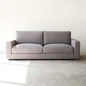 Beech Wood and Linen Fabric 2 Seaters Sofa - Grey