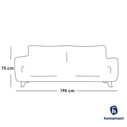 Beech Wood and Linen Fabric 2 Seaters Sofa - Grey