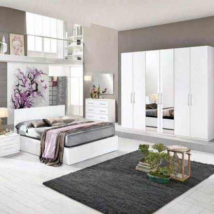 European Union Wood Bedroom Set 5 pieces - White