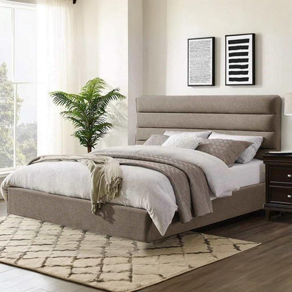 Natural wood and European union wood and Velvet Fabric Single Bed 120×120x195 cm - Beige