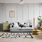 Natural Wood and Velvet Fabric 2 Seaters Sofa -  Grey