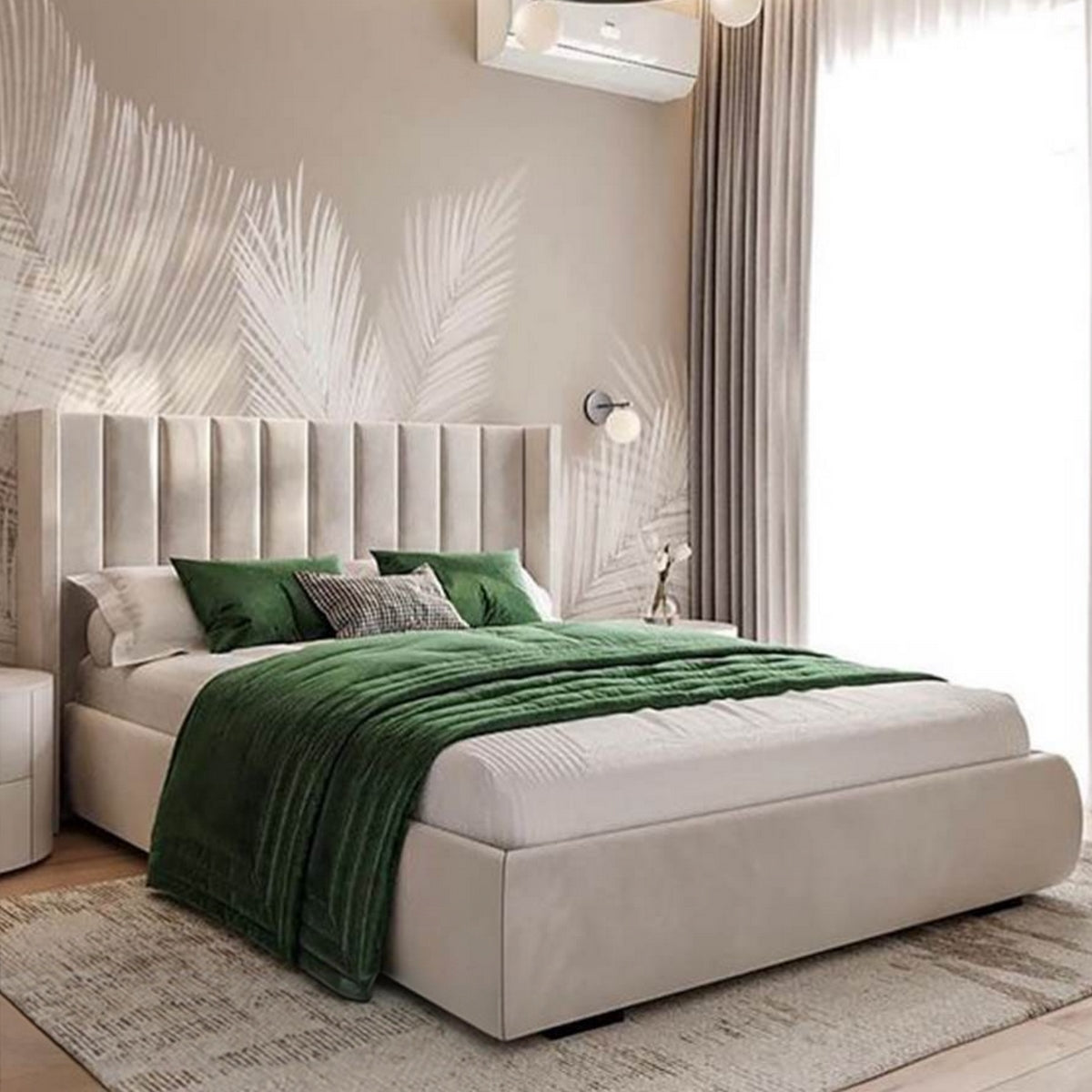 Natural wood And European union wood Single Bed 120x120x195 cm - Beige