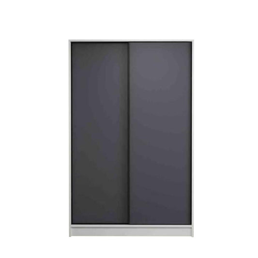 European Union Wood Wardrobe 2 Shutters White and Grey - 180×120×40 cm