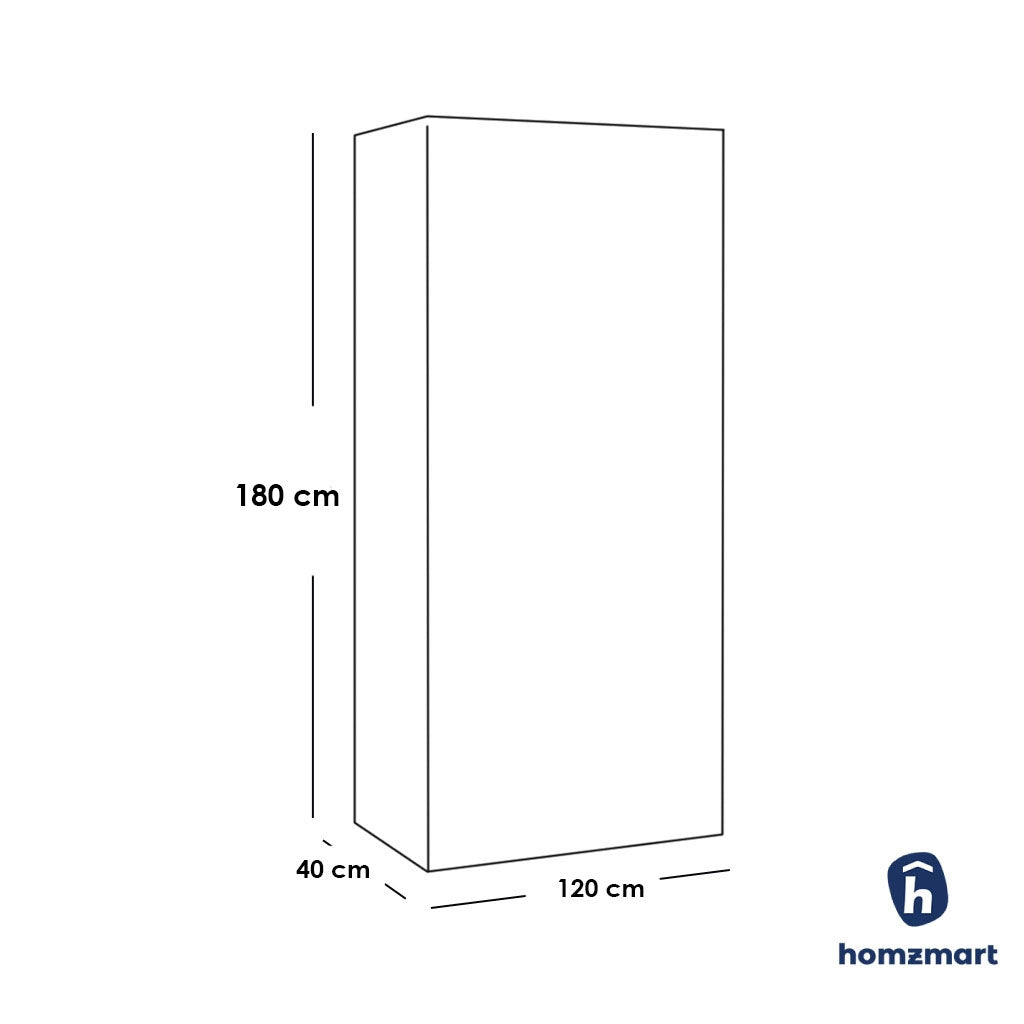 European Union Wood Wardrobe 2 Shutters White and Grey - 180×120×40 cm