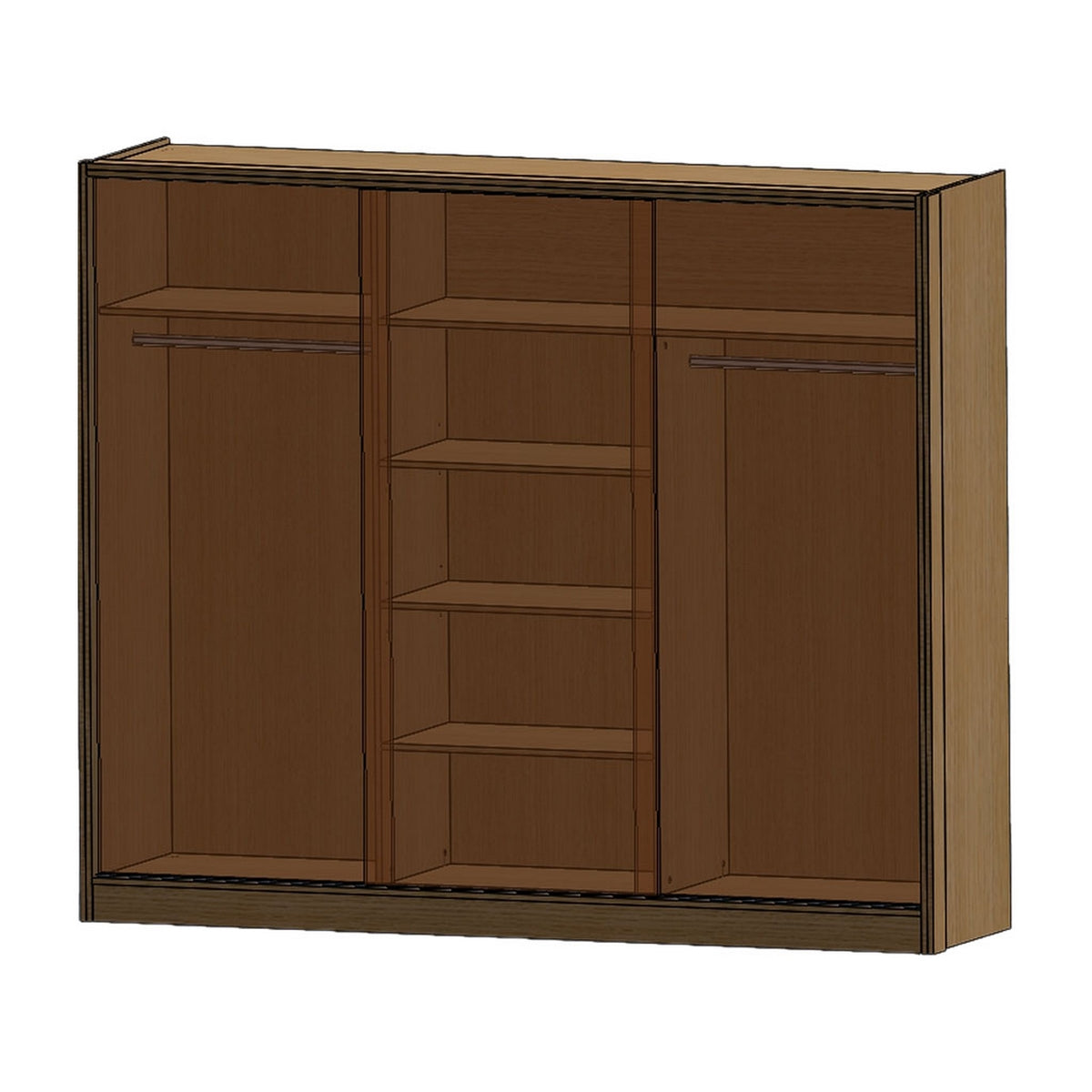 European Union Wood Bedroom 5 Pieces - Beige and Black