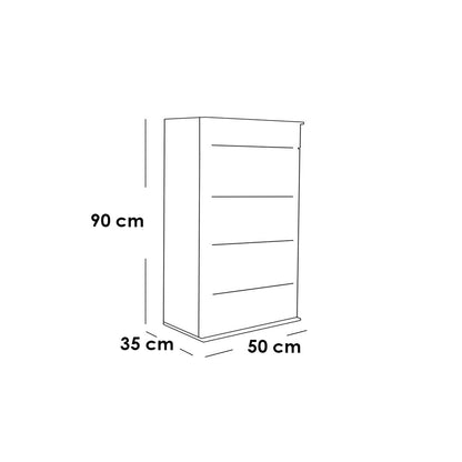 European Union Wood Bedroom 4 Pieces - Beige and White
