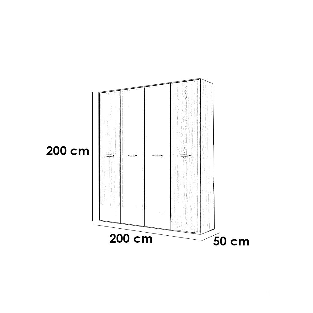 European Union Wood Bedroom 5 Pieces - Beige and White