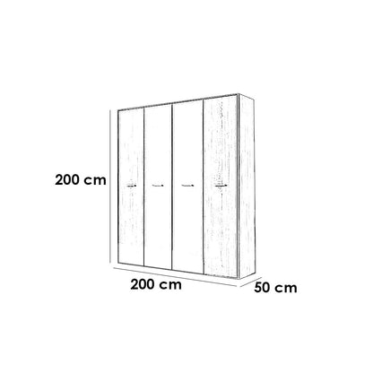 European Union Wood Bedroom 5 Pieces - Beige and White