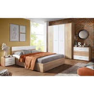 European Union Wood Bedroom 5 Pieces - Beige and White