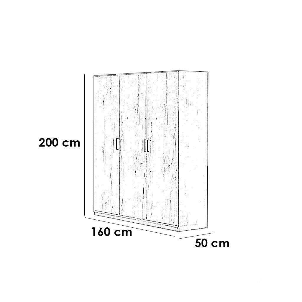 European Union Wood Bedroom 4 Pieces - Beige and Grey