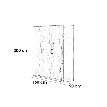 European Union Wood Bedroom 4 Pieces - Beige and Grey