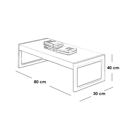MDF Coffee table White - 40×30×80 cm