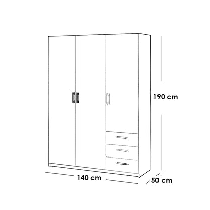 Wardrobe 190x50x140 cm - Black