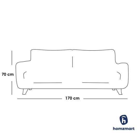 Natural Wood and Velvet  2 Seater Sofa - White