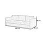 Natural Wood and Velvet  3 Seater Sofa - Dark Grey