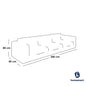 Natural wood and Linen 3 Seater Sofa - Grey