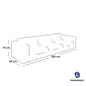 Natural Wood and Velvet  3 Seater Sofa - Brown