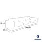 Natural wood and Velvet 3 Seater Sofa - Beige