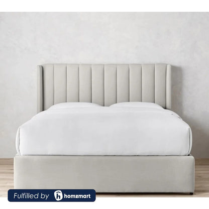 Natural Wood Super King Bed 120×180×195 cm - Grey