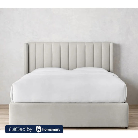 Natural Wood Super King Bed 120×180×195 cm - Grey