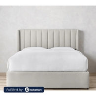 Natural Wood Super King Bed 120×180×195 cm - Grey