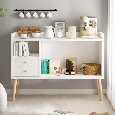 Chipboard Wood Coffee Corner White and Beige - 80x80x30 cm