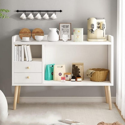 Chipboard Wood Coffee Corner White and Beige - 80x80x30 cm