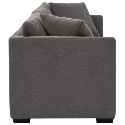 Natural Wood and Linen Fabric Sofa Bed - Grey