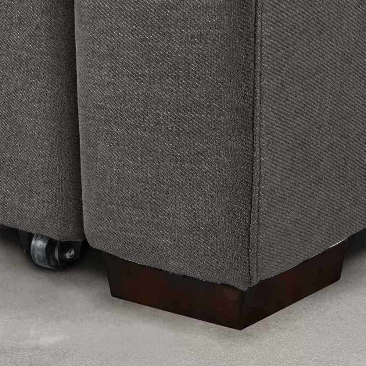 Natural Wood and Linen Fabric Sofa Bed - Grey