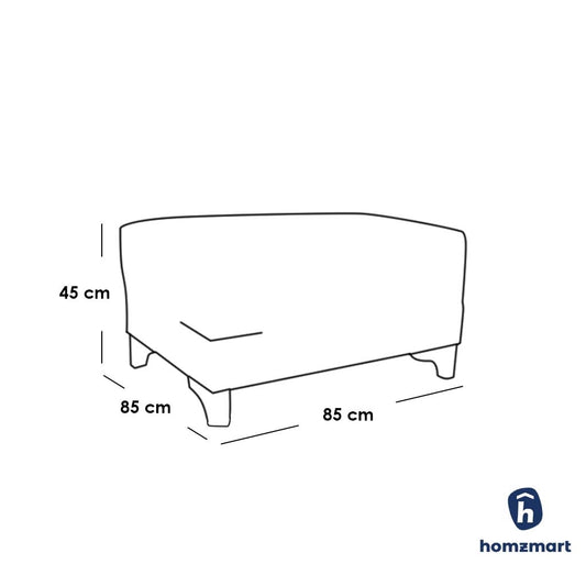 Natural wood and Velvet U-Shape Sofa - Grey