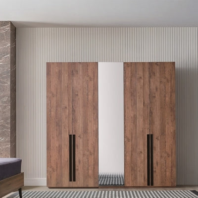 European Union Wood Wardrobe 3 Shutters Brown - 200×220×50 cm