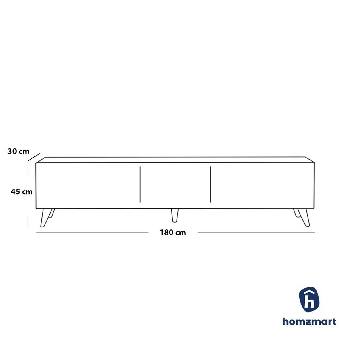 MDF TV Unit White and Beige - 45x180x30 cm