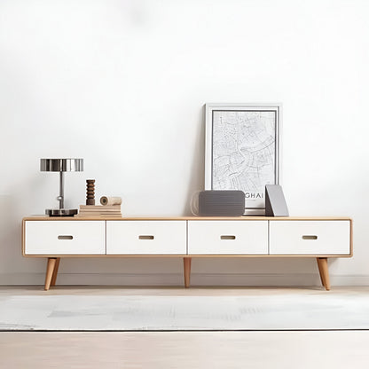 MDF TV Unit White and Beige - 45x180x30 cm