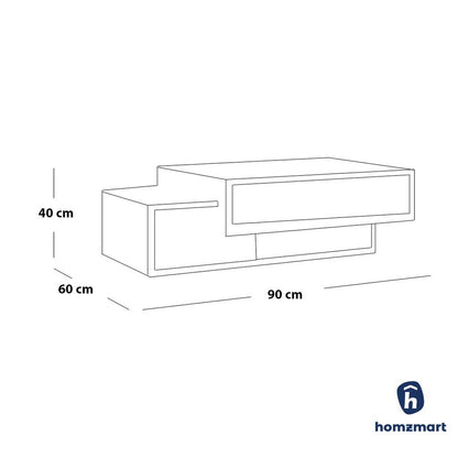 MDF Center Table White - 40x90x60 cm