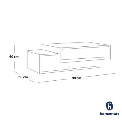 MDF Center Table White and Beige - 40x90x60 cm