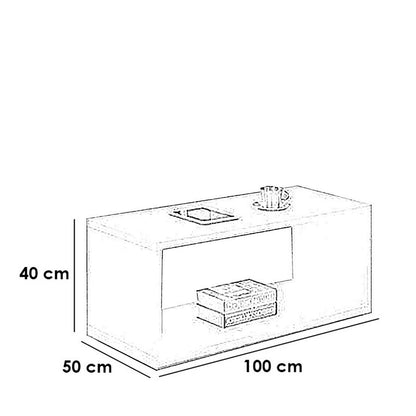 MDF Coffee Table Brown - 100 x 50 x 40 cm