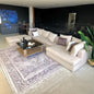 Natural Wood and Linen L-Shape Sofa - Beige
