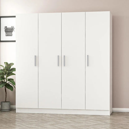 European Union Wood Wardrobe 3 Shutters White - 200x160x50 cm