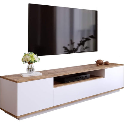 European Union Wood TV Unit White and Beige - 180 × 36 × 30 cm