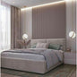 Counter Wood and Velvet Fabric Super King Bed 205x180x120 cm - Beige