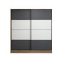 Wood Manufactured In The European Union  Wardrobe 2 Shutters Grey and Beige - 190x140x50 cm
