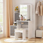 European Union Wood Makeup Vanity White and Grey - 146x110x40 cm