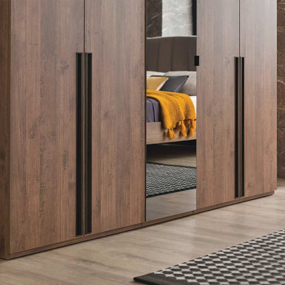 European Union Wood Wardrobe 3 Shutters Brown - 200×220×50 cm