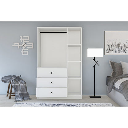 European Union Wood Wardrobe 2 Shutters White - 160×90×50 cm