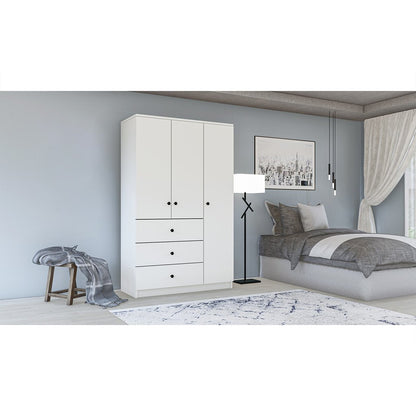 European Union Wood Wardrobe 2 Shutters White - 160×90×50 cm